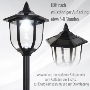 OUTSUNNY Záhradný lampáš Ø26,5 x 177 cm čierny