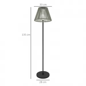 OUTSUNNY Solárna stojacia lampa RATAN v boho štýle 33x135 cm