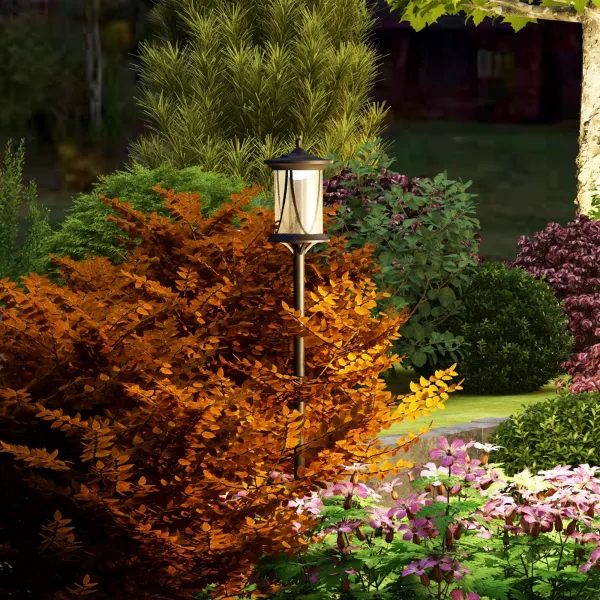 OUTSUNNY Solárna pouličná lampa 17 x 17 x 127 cm so studeným bielym svetlom LED čierna