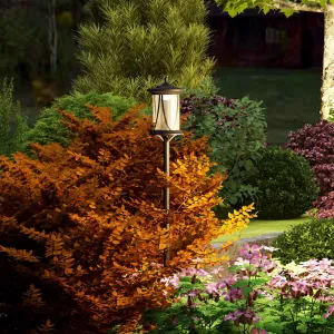OUTSUNNY Solárna pouličná lampa 17 x 17 x 127 cm so studeným bielym svetlom LED čierna