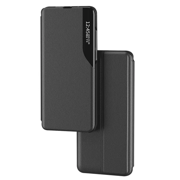 MG Eco Leather View knižkové puzdro na Xiaomi Redmi Note 12 Pro Plus, čierne