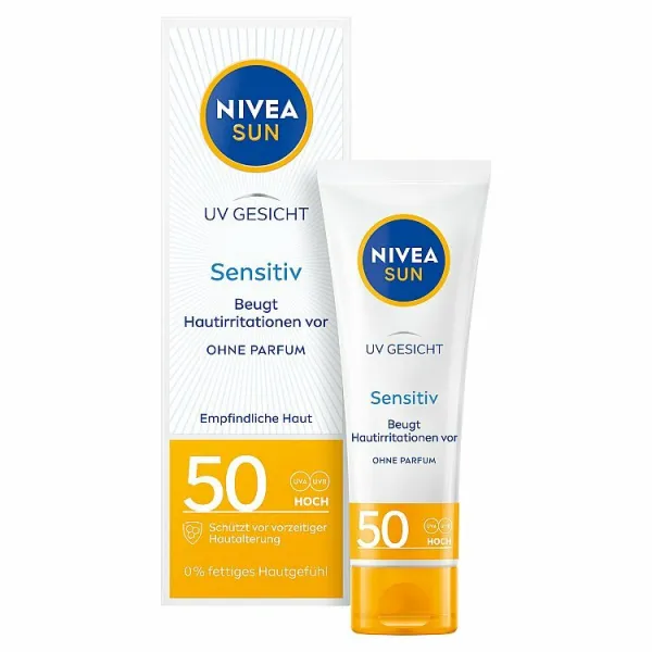 Nivea Sun Sensitive pleťový krém na opaľovanie OF 50 50 ml