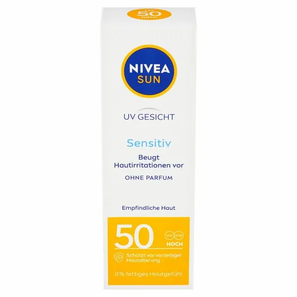 Nivea Sun Sensitive pleťový krém na opaľovanie OF 50 50 ml