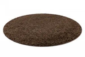 Koberec SOFFI kruh shaggy hnedý