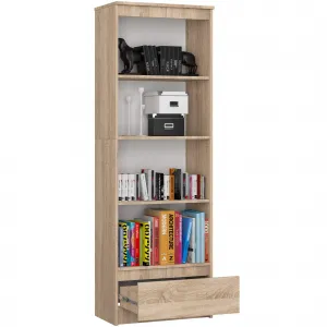 Ak furniture Kancelársky regál Rexa 60 cm 1 zásuvka a 4 police dub sonoma