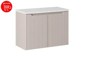 Comad Závesná skrinka pod umývadlo Nova Cashmere I s doskou 80 cm kašmír/biela