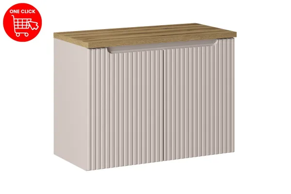 Comad Závesná skrinka pod umývadlo Nova Cashmere I s doskou 80 cm kašmír/dub coast evoke