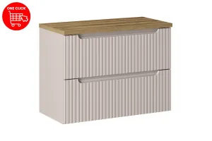 Comad Závesná skrinka pod umývadlo Nova Cashmere II s doskou 80 cm kašmír/dub coast evoke