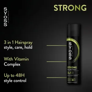 Syoss Strong Hold Hairspray silne tužiaci lak na vlasy 3v1 300 ml