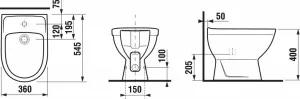 Jika Lyra plus - Stojací bidet, 530 mm x 400 mm x 360 mm, biely H8323810003041