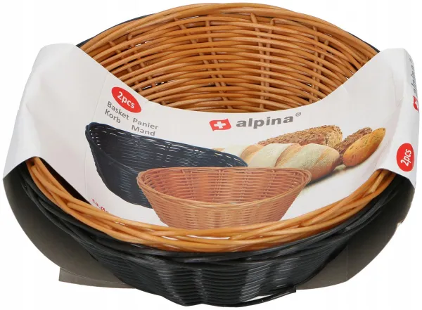 Alpina Proutěné košíky na pečivo, 2 ks