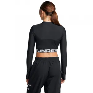 Dámske tréningové tričko s dlhým rukávom UNDER ARMOUR HeatGear Rib 1 4 Zip LS-BLK