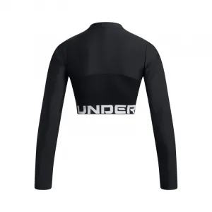 Dámske tréningové tričko s dlhým rukávom UNDER ARMOUR HeatGear Rib 1 4 Zip LS-BLK