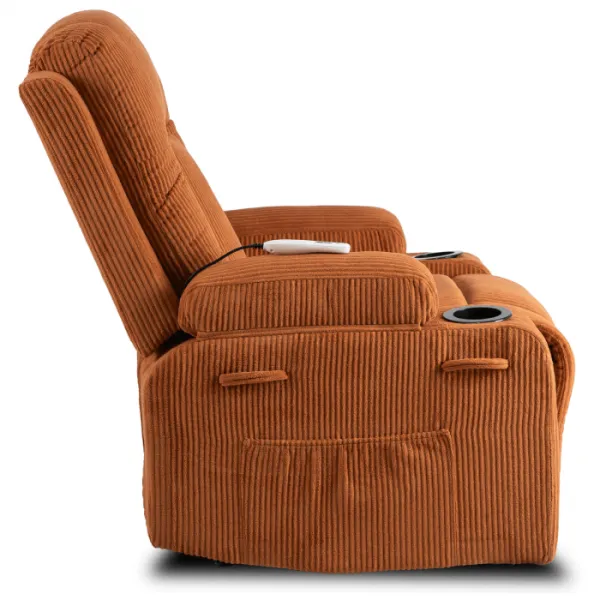 JAKS Masážne kreslo hnedé menčester Box