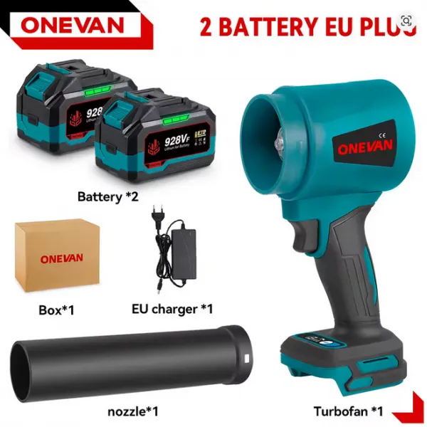 SUPER ULTRA VÝKONNÝ TURBO FÉN sušič karosérie, ofukovač snehu OneVan 4000W 400M/S 2 x batéria 928Vf. Náradie je vhodné pre batériu MAKITA 18V Batéria: Bez batéria