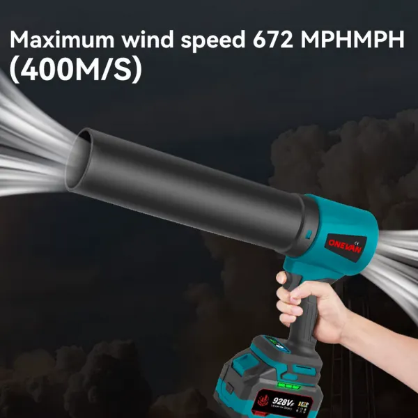 SUPER ULTRA VÝKONNÝ TURBO FÉN sušič karosérie, ofukovač snehu OneVan 4000W 400M/S 2 x batéria 928Vf. Náradie je vhodné pre batériu MAKITA 18V Batéria: Bez batéria
