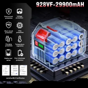 SUPER ULTRA VÝKONNÝ TURBO FÉN sušič karosérie, ofukovač snehu OneVan 4000W 400M/S 2 x batéria 928Vf. Náradie je vhodné pre batériu MAKITA 18V Batéria: Bez batéria