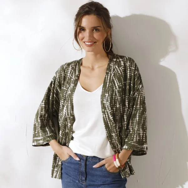 Kimono bunda s potlačou batiky