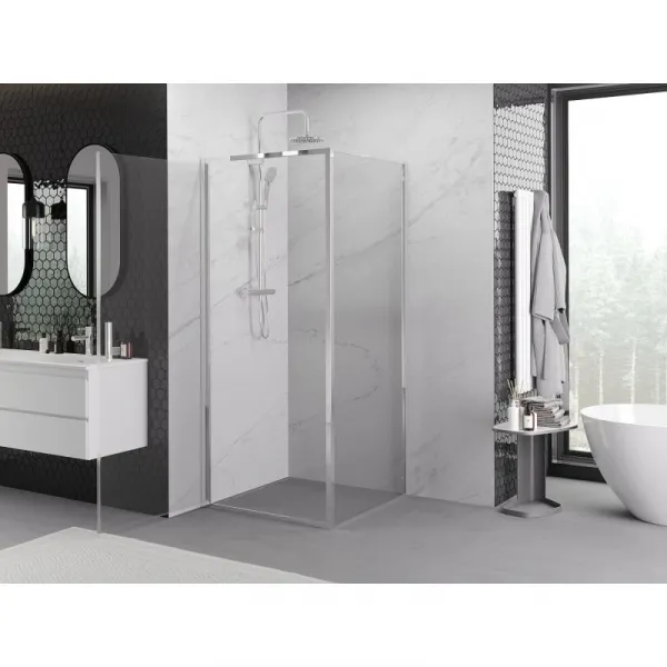 MEXEN/S - Exo sprchovací kút dvere krídlové 100 x 100, transparent, chróm 817-100-100-01-00