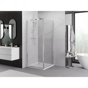 MEXEN/S - Exo sprchovací kút dvere krídlové 100 x 100, transparent, chróm 817-100-100-01-00
