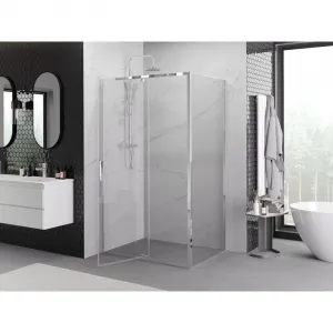 MEXEN/S - Exo sprchovací kút dvere krídlové 155 x 70, transparent, chróm 819-155-070-01-00