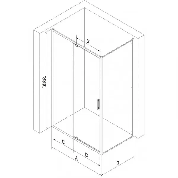 MEXEN/S - Exo sprchovací kút dvere krídlové 155 x 70, transparent, chróm 819-155-070-01-00