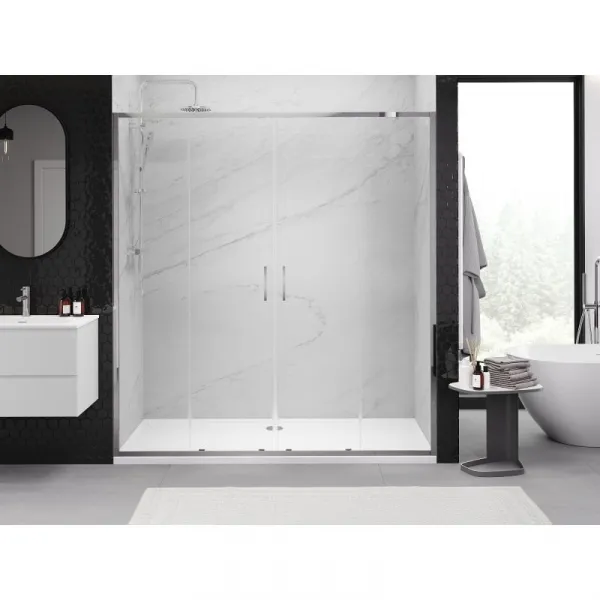 MEXEN/S - Exo dvojité posuvné sprchové dvere 190, transparent, chróm 8152-190-000-01-00