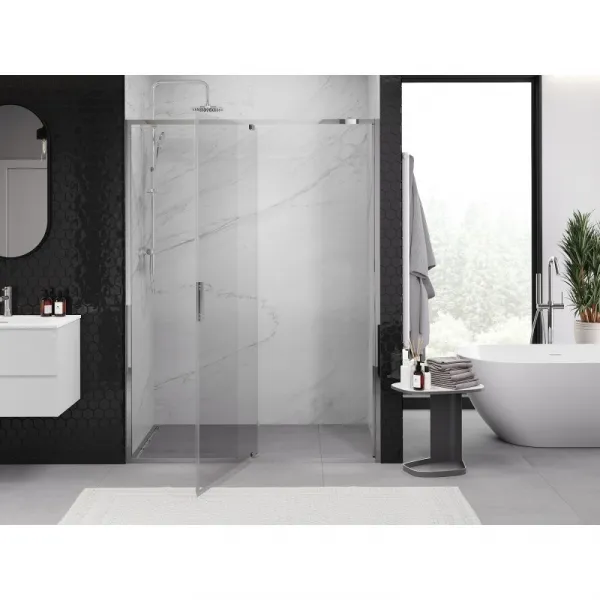 MEXEN - Exo sprchové dvere krídlové 155, transparent, chróm 819-155-000-01-00