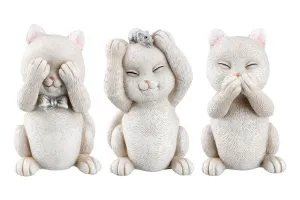 Gilde Dekorační figurky Trio moudrých koček, sada 3 ks