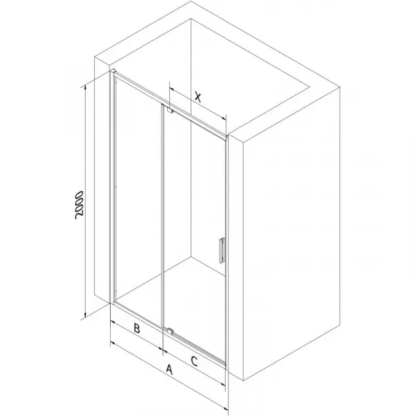 MEXEN - Exo sprchové dvere krídlové 145, transparent, chróm 819-145-000-01-00