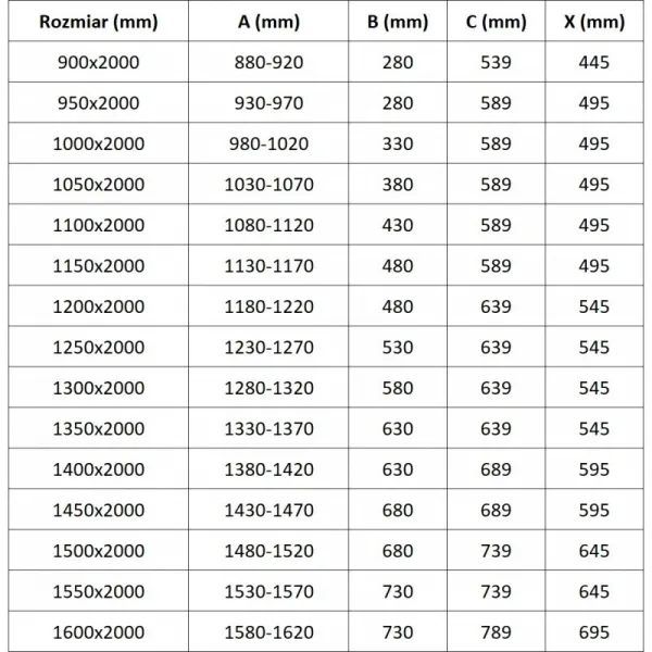MEXEN - Exo sprchové dvere krídlové 155, transparent, chróm 819-155-000-01-00