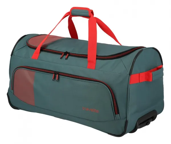 Cestovná taška na kolieskach Travelite Basics Fresh Wheeled duffle L Green/orange