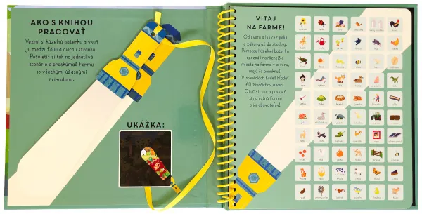Posvieť a hľadaj Farma Kniha s kúzelnou baterkou