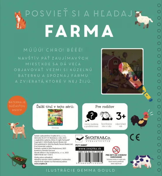 Posvieť a hľadaj Farma Kniha s kúzelnou baterkou