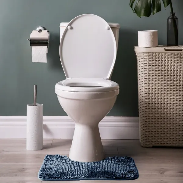 AmeliaHome Kúpeľňová súprava kobercov Bati tmavomodrá, veľkosť 50x80+40x50