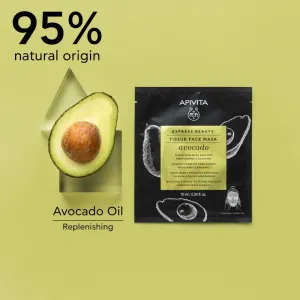Apivita Express Beauty Moisturizing Tissue Face Mask Avocado hydratačná plátienková maska na upokojenie pleti 10 ml