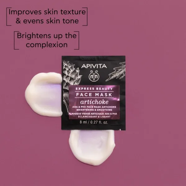 Apivita Express Beauty Brightening Face Mask Artichoke intenzívna hydratačná maska s AHA 2x8 ml