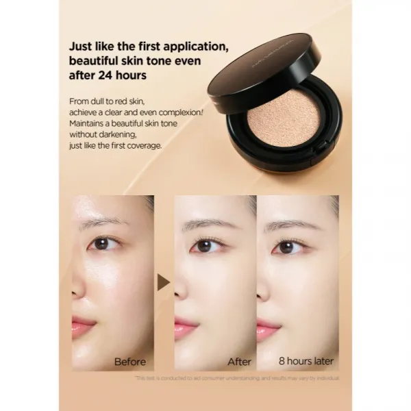 JUNG SAEM MOOL Essential Skin Nuder Longwear Cushion dlhotrvajúci make-up v hubke SPF 50+ + náhradná náplň odtieň Medium Deep 2x14 g