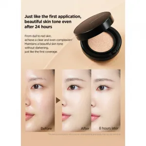 JUNG SAEM MOOL Essential Skin Nuder Longwear Cushion dlhotrvajúci make-up v hubke SPF 50+ + náhradná náplň odtieň Medium Deep 2x14 g