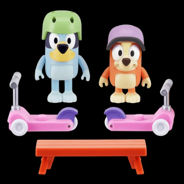 BLUEY Bluey & Bingo Scooter Fun, Zábava na skútri - set figúrok a príslušenstva BLU13085
