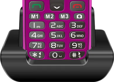 EVOLVEO EasyPhone XR, mobilní telefon pro seniory s nabíjecím stojánkem, růžový