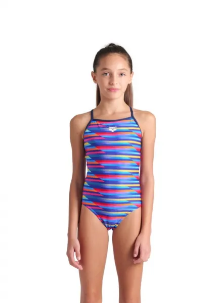 Arena performance racing stripe light drop back girls multi 116cm