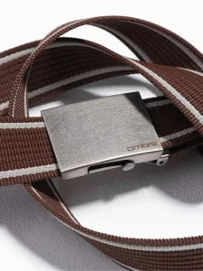 Ombre Two-tone men's parchment belt with horizontal stripes border