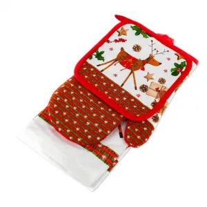Kuchynský vianočný set TORO rukavica, chňapka, utierka