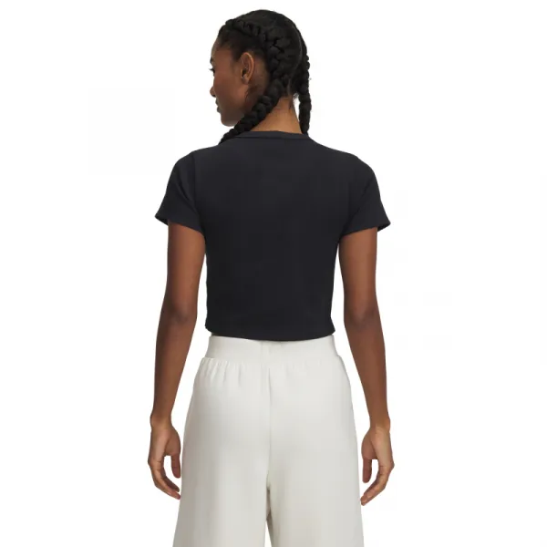 Dámske tričko s krátkym rukávom UNDER ARMOUR UA Rival Rib Baby Tee-BLK