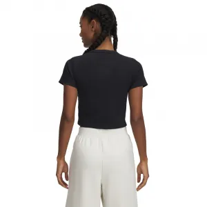 Dámske tričko s krátkym rukávom UNDER ARMOUR UA Rival Rib Baby Tee-BLK