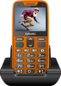 EVOLVEO EasyPhone XR, mobilný telefón pre seniorov s nabíjacím stojanom, oranžový