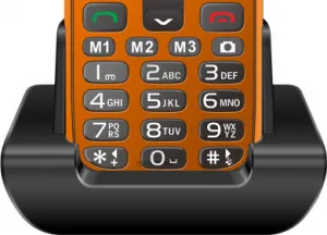 EVOLVEO EasyPhone XR, mobilný telefón pre seniorov s nabíjacím stojanom, oranžový