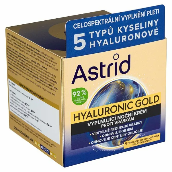 Astrid Hyaluronic Gold vyplňujúci nočný krém proti vráskam 50 ml 1ks