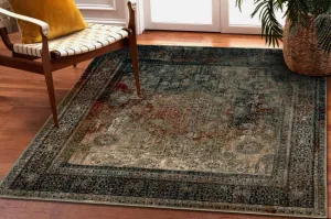 Koberec OMEGA MAMLUK Vintage rozeta, smaragd